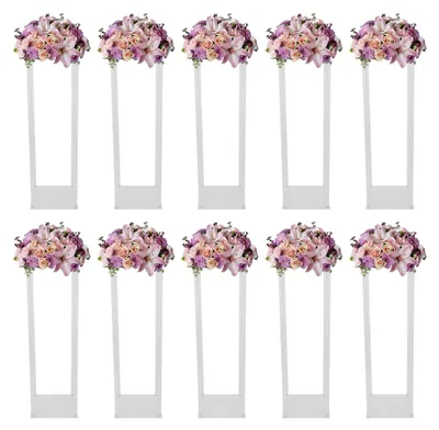 Produktbild von 10 Stück Blumenständer für Pflanzen, Blumenständer für Hochzeiten und im Freien, klarer Acryl Blumenständer für Veranstaltungen
