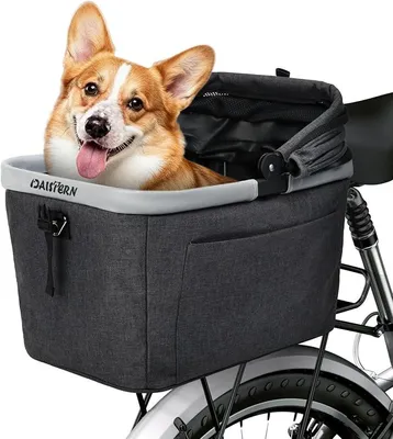 Imagen del producto de Cesta plegable para transportar perros en bicicleta, para la parte trasera, con capacidad máxima de 10 kg