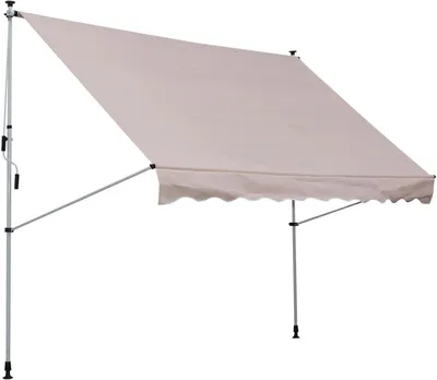Obrázek produktu pro Markýza 840-182CW, výškově nastavitelná, skládací rameno, ochrana proti slunci, hliník, béžová, 200 x 150cm