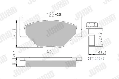 Produktbild von JURID Bremsbeläge Satz Vorne für RENAULT MEGANE II (BM0/1, CM0/1) 573123J