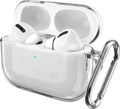 Produktbild von Cazy Silikonhülle für Apple AirPods Pro 3, inklusive Karabinerhaken, Schützt vor Kratzern und Stößen, Transparent
