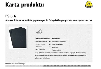 Zdjęcie produktu dla Klingspor Arkusze Ścierne Na Podłożu Papierowym 230Mm X 280Mm Ps8A Na Mokro Gr.1500 50Szt.