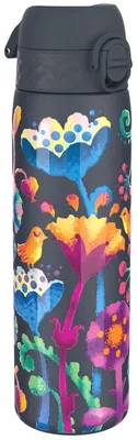 Isolierte Wasserflasche 500 ml, auslaufsicher, Blumen-Design
