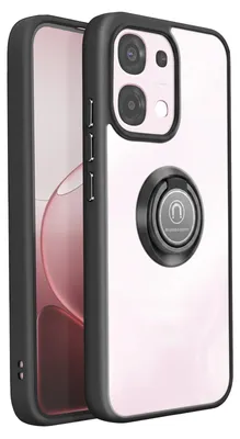Image de Coque pour Oppo A6 Pro, finition mate, avec anneau magnétique, couleur noire