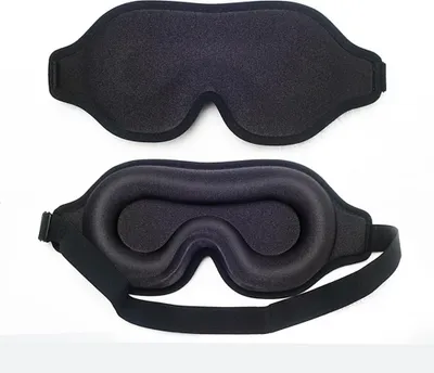 Produktbild von INF 3D Schlafmaske aus Seide - Bequem, Atmungsaktiv für Büro und Reise Schwarz