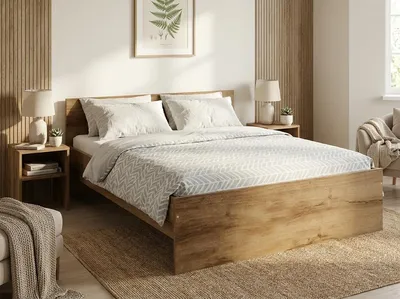 Obrázok produktu pre Posteľ ELISA 140x200, dub artisan, lamiel. rošt, bez matraca, Obrázok generovaný UI