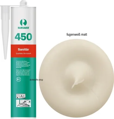 Produktbild von Ramsauer 450 Sanitär Silicon Fugen Dichtstoff 310ml Kartusche fugenweiß MATT