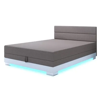 Obrázek produktu pro Jednolůžková postel 80x195 MORIA 1 s LED osvětlením - béžová / bílá