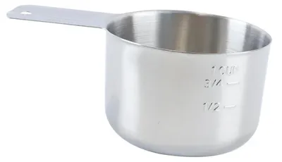 Image de Verre doseur de 240 ml en acier inoxydable 304 avec graduation, cuillère pour nourrir les animaux de compagnie