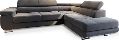 Produktbild von Masseno Ecksofa SELVA R-S mit Schlaffunktion L-Form, Sofa mit Bettkasten, Wohnzimmersofa, Couch, Soffa, Bettsofa, Couchgarnitur- Grau, MONOLITH 85