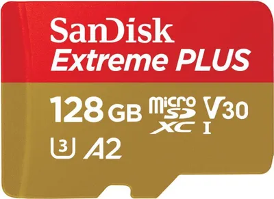 Image de SANDISK MicroSDXC Extreme Plus 128 Go 200 Mo/s A2 C10 V30 UHS-I
