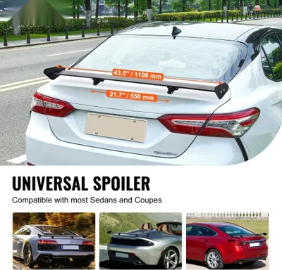Obrázek produktu pro GT Wing Car Spoiler - 43,3" univerzální spoiler - nastavitelný lehký hliník - zadní spoiler auta - závodní spoiler BGW/JDM Drift Black