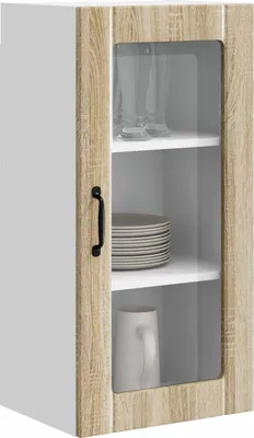 Produktbild von vidaXL Wandglas-Schrank PORTO 2 pcs Sonoma-Eiche 40 x 31 x 80 cm