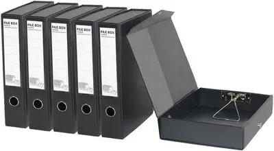 Image de Boîte d'archivage en plastique noire, 65 mm de largeur