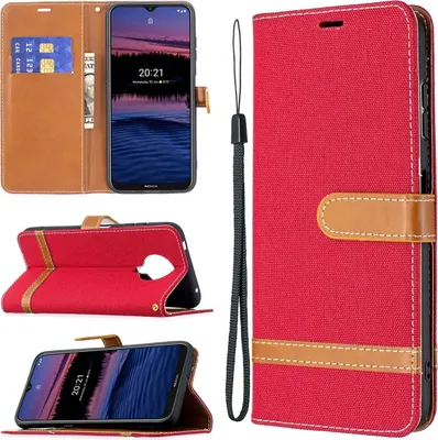 Produktbild von König Design Hülle kompatibel mit Nokia G10 / G20 Kunstleder Handyhülle - Handy Case Rot