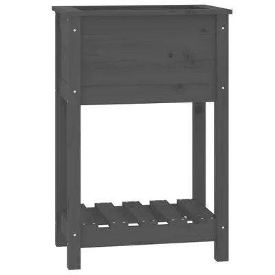 Obrázek produktu pro Truhlík s policí šedý 54 x 34,5 x 81 cm masivní borové dřevo