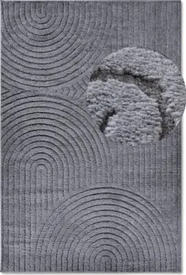 Produktbild von Elle Decoration Kurzflor Teppich, Weiches Hoch-Tief Design Panglao, Anthrazit