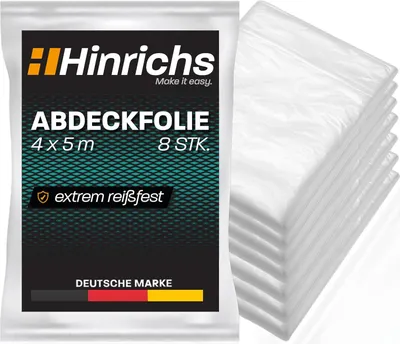 Produktbild von 8er Set Abdeckplanen je 4 x 5 m Leichtplane Extra Stark aus PE á 20 m²
