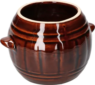 Zdjęcie produktu dla KOTARBAU® Ceramiczny garnek fermentacyjny Kamionkowy garnek na ogórki Garnek na kiszona kapuste Gliniany garnek 1 litr