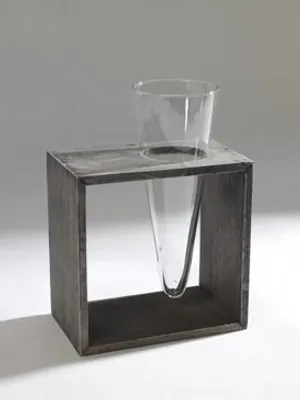 Produktbild von Design-Vase CONE, Glas in Holz