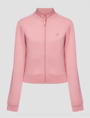 Imagen del producto de Sudadera con cremallera para mujer GUESS NEW ALLIE SCUBA, color rosa, talla S