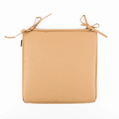 Produktbild von Sitzkissen Outdoor mit Bindebändern einfarbig braun 38x38x2,5cm