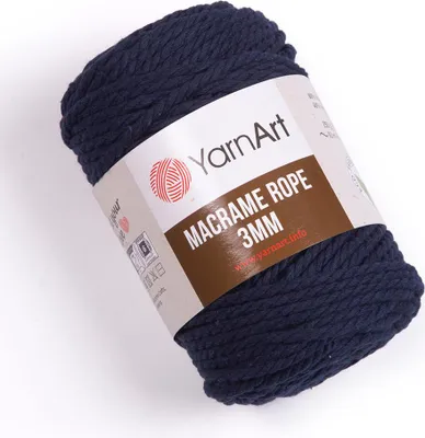 Obrázek produktu pro Yarn Art Macrame Rope 3 mm 63 m 784 Navy Blue Šňůra