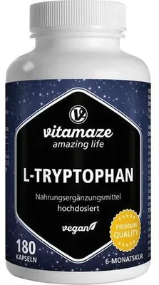 Obrázek produktu pro Vitamaze L-Tryptophan 500 mg veganské kapsle s vysokou dávkou, 180 kapslí