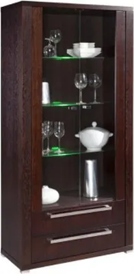 Image de Vitrine Armoire Commode Verre Étagère Vitrines Étagères Bois Armoires Nouveau Salon
