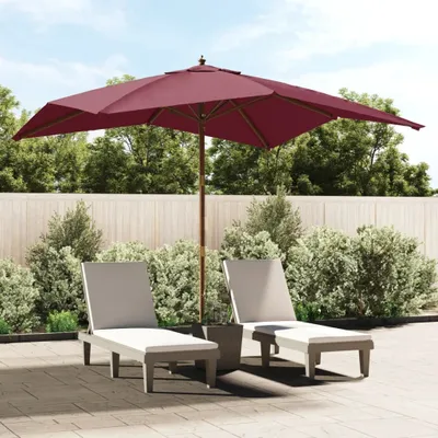 Produktbild von The Living Store Sonnenschirm mit Holzmast Bordeauxrot 300x300x273 cm