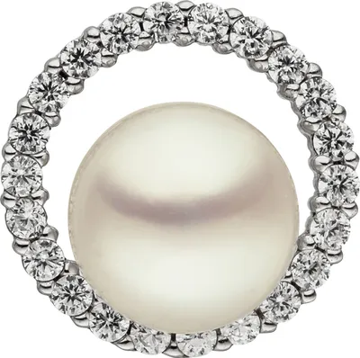 Produktbild von Anhänger 925 Sterling Silber 1 Süßwasser Perle 22 Zirkonia Perlenanhänger