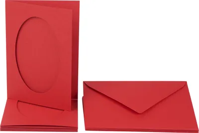 Produktbild von Passepartoutkarten "Oval", DIN A6, 220g/m², 10-tlg. Rot