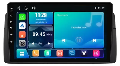 Immagine prodotto di Autoradio Linux da 9 pollici per BMW Serie 3 (E46) dal 1998 al 2004, con CarPlay e Android wireless, connessione USB, navigatore integrato, Bluetooth 5.1 e RDS