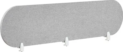 Produktbild von BELIANI Schreibtisch Trennwand Hellgrau Stoff PET Kunststoff 180 x 40 cm zum Klemmen Befestigungsklammern Schallschutz Sichtschutz Büro Home Office