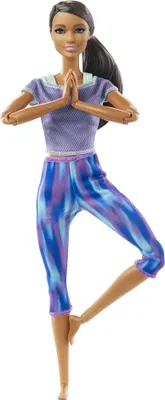 Image de Poupée Barbie Made to Move (style afro) en tenue de yoga violette
