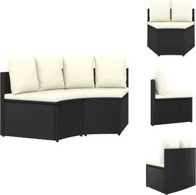Produktbild von vidaXL 2-tlg. Garten-Sofagarnitur mit Auflagen Poly Rattan Schwarz -  Gartensofas