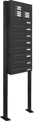 Produktbild von 8er Briefkastenanlage Standsystem Durchwurf - Klingel RAL 7016 Anthrazit
