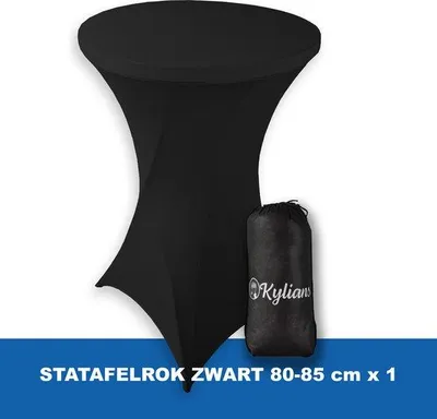 Productafbeelding van Statafelrok Zwart - 80-85 x 110 cm - met Opbergtas - Extra Dik - Kylians