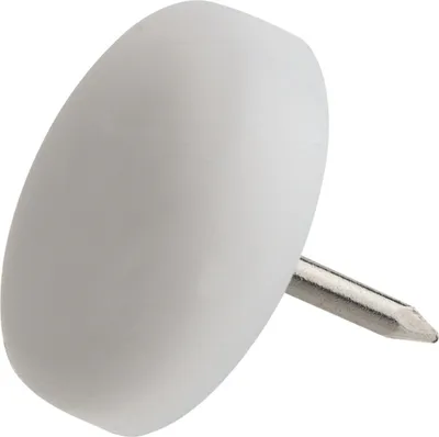 Produktbild von DRANSFELD, Gleiter rund, Durchmesser 20mm zum Einschlagen Kunststoff weiß 100 Stk