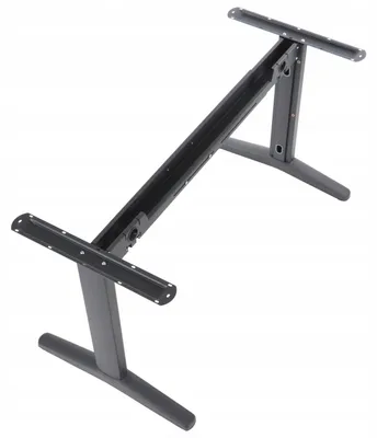 Immagine prodotto di Struttura in metallo per scrivania o tavolo (STT), lunghezza regolabile, gambe regolabili, altezza 72,5 cm, nero