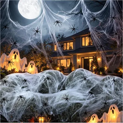 Productafbeelding van Spinnenweb Halloween decoratie - Halloween spinnen