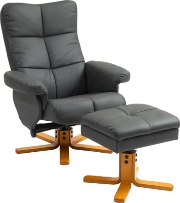 Produktbild von HOMCOM Relaxsessel mit Hocker, Stauraum, Fernsehsessel mit Liegefunktion