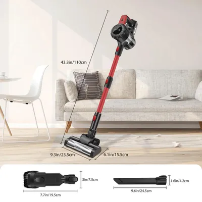 Produktbild von Kabelloser Staubsauger - Akku Staubsauger - 15 kPa Saugleistung - HEPA-Filter - 3000 mAh Akku - Nass und Trocken - Leise und leicht - Für Tierhaare