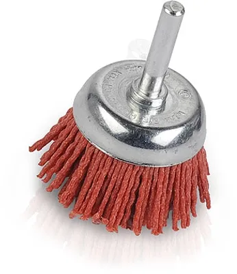 Produktbild von KREATOR Nylon Bürstenaufsatz Topfbürste Schaft ø 6 mm / Rundbürste ø 50 mm - Nylon Topfbürste ø 50 mm