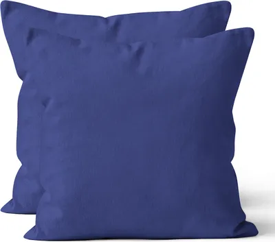 Produktbild von 2 er Set Mikrofaser UNI Kissenhüllen Kissenbezüge Kopfkissenbezug 80x80 cm, Dunkelblau Navy