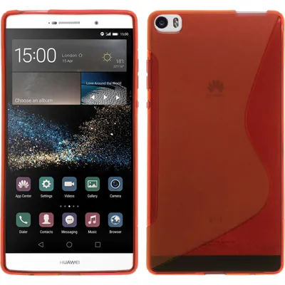 Produktbild von PhoneNatic Case kompatibel mit Huawei P8max - rot Silikon Hülle S-Style + 2 Schutzfolien