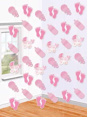 Image de Guirlande décorative 200 cm « Baby Girl » rose, 6 pièces