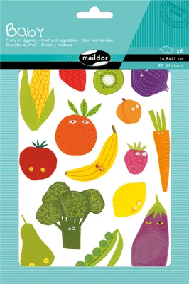 Produktbild von Maildor 10x Baby, 6 Stickerbogen 14,8x21cm, Obst und Gemüse - Mehrfarbig AE030O