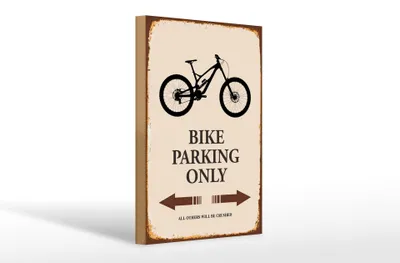 Produktbild von Holzschild Spruch 20x30cm Bike parking only