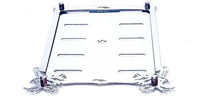Produktbild von Motorrad Kennzeichenrahmen ZWEI ADLER Kennzeichenhalter Glanz Edelstahl 18x20cm